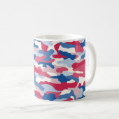 Rood wit en blauw Camouflage Koffiemok (Voorkant rechts)