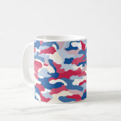 Rood wit en blauw Camouflage Koffiemok (Voorkant links)
