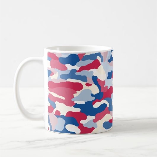 Rood wit en blauw Camouflage Koffiemok (Links)