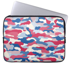 Rood wit en blauw Camouflage Laptop Sleeve