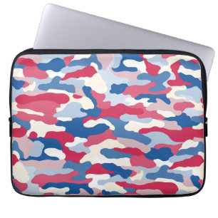 Rood wit en blauw Camouflage Laptop Sleeve