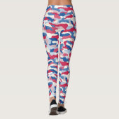 Rood wit en blauw Camouflage Leggings (Achterkant)