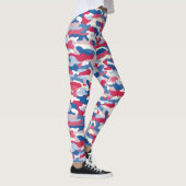 Rood wit en blauw Camouflage Leggings (Rechts)