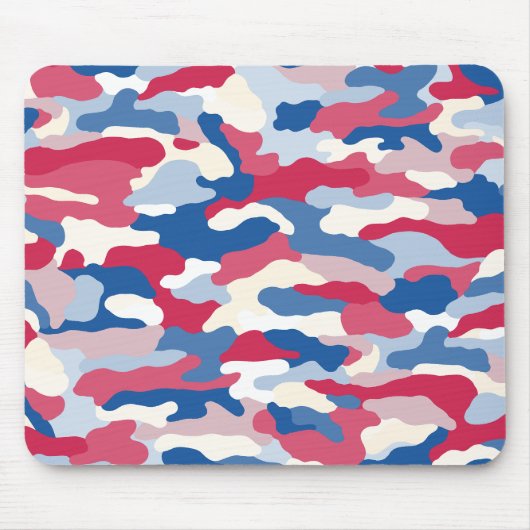 Rood wit en blauw Camouflage Muismat (Voorkant)