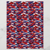 Rood wit en blauw camouflage origami papier (Achterkant)
