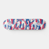Rood wit en blauw Camouflage Persoonlijk Skateboard (Horizontaal)