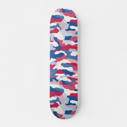 Rood wit en blauw Camouflage Persoonlijk Skateboard (Voorkant)
