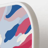 Rood wit en blauw Camouflage Pickleball Paddle (Links Detail)