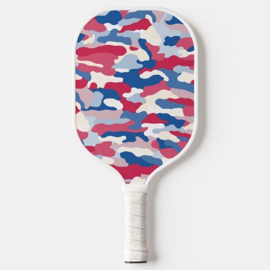 Rood wit en blauw Camouflage Pickleball Paddle (Voorkant)
