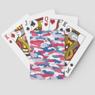 Rood wit en blauw Camouflage Pokerkaarten