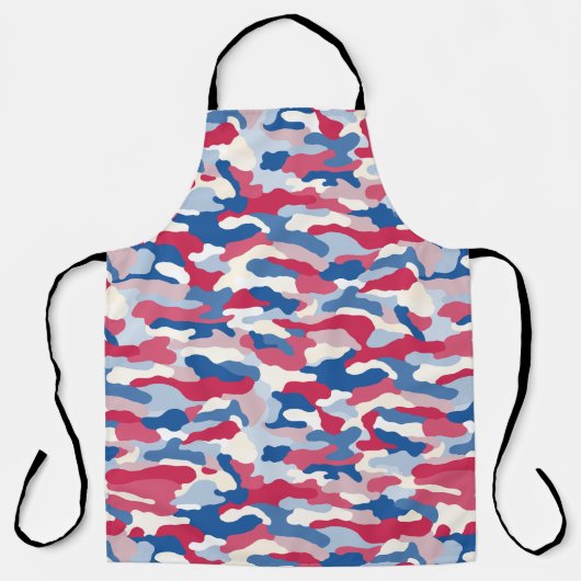 Rood wit en blauw Camouflage Schort (Voorkant)