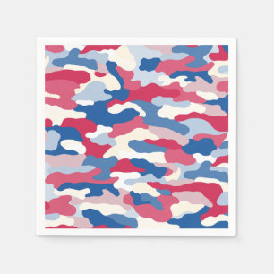 Rood wit en blauw Camouflage Servet