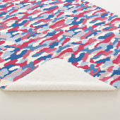 Rood wit en blauw Camouflage Sherpa Deken (3/4)