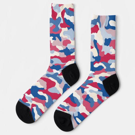 Rood wit en blauw Camouflage Sokken (Links)