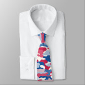 Rood wit en blauw Camouflage Stropdas (Gebonden)