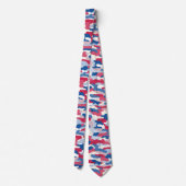 Rood wit en blauw Camouflage Stropdas (Achterkant)