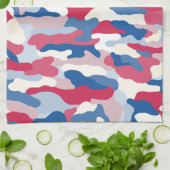 Rood wit en blauw Camouflage Theedoek (Gevouwen)