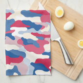 Rood wit en blauw Camouflage Theedoek (Quarter Fold)