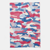 Rood wit en blauw Camouflage Theedoek (Verticaal)