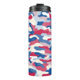 Rood wit en blauw Camouflage Thermosbeker
