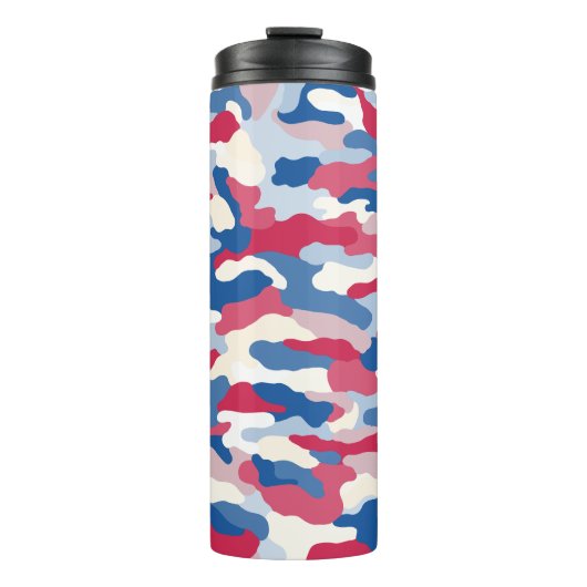 Rood wit en blauw Camouflage Thermosbeker (Voorkant)