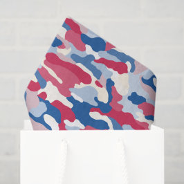 Rood wit en blauw Camouflage Tissuepapier