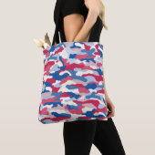 Rood wit en blauw Camouflage Tote Bag (Dichtbij)