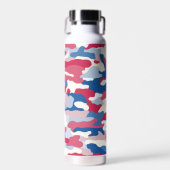Rood wit en blauw Camouflage Waterfles (Voorkant)