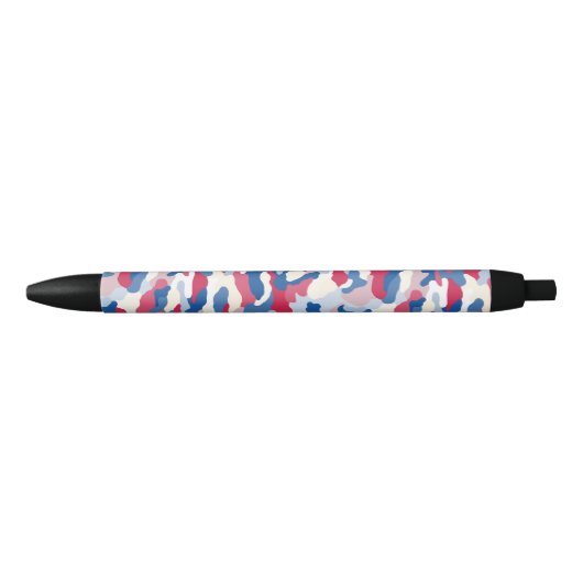 Rood wit en blauw Camouflage Zwarte Inkt Pen (Voorkant)