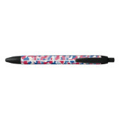 Rood wit en blauw Camouflage Zwarte Inkt Pen (Achterkant)