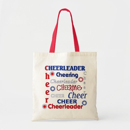 Rood, wit en blauw Cheerleader Bag Tote Bag (Voorkant)
