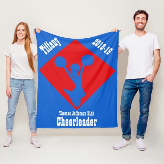 Rood wit en blauw Cheerleader Fleece Blanket Deken (In situ)