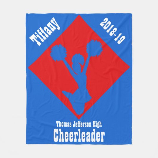 Rood wit en blauw Cheerleader Fleece Blanket Deken (Voorkant)