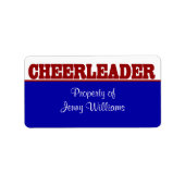 Rood, Wit en Blauw Cheerleader Naam Stickers (Voorkant)