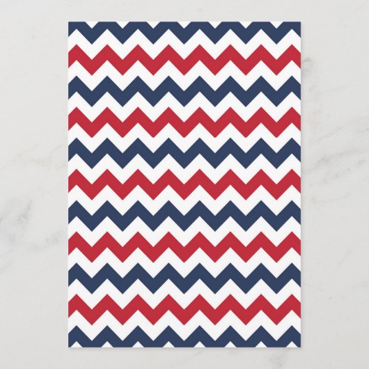 Rood, wit en blauw Chevron op 4 juli Kaart (Achterkant)