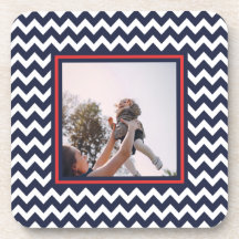 Rood, Wit, en Blauw Chevron Patroon met Foto