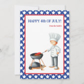 Rood Wit en Blauw Cookout Gelukkig 4th van Juli Feestdagenkaart (Voorkant)