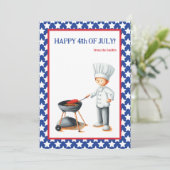 Rood Wit en Blauw Cookout Gelukkig 4th van Juli Feestdagenkaart (Staand voorkant)