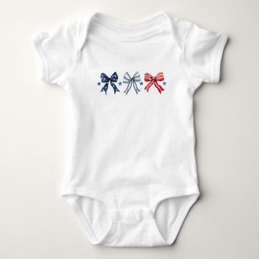 Rood Wit en Blauw Coquette Bows Romper (Voorkant)