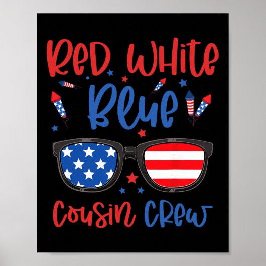 Rood Wit En Blauw Cousin Crew 4 Juli Kinderen Vs Poster (Voorkant)