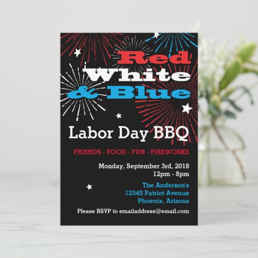 Rood wit en blauw Dag van de Arbeid BBQ Kaart (Staand voorkant)