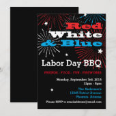 Rood wit en blauw Dag van de Arbeid BBQ Kaart (Voorkant / Achterkant)