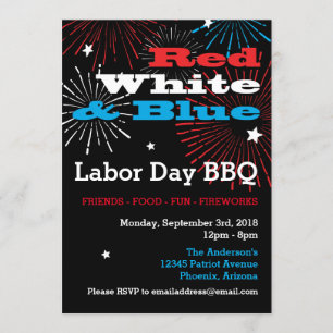 Rood wit en blauw Dag van de Arbeid BBQ Kaart