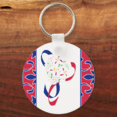 Rood, wit en blauw, Damasvetor Sleutelhanger (Voorkant)
