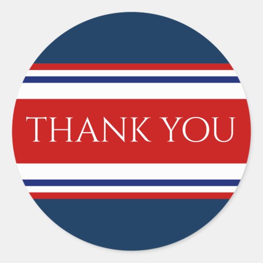 Rood Wit en Blauw Dank U Ronde Sticker (Voorkant)