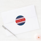 Rood Wit en Blauw Dank U Ronde Sticker (Envelop)