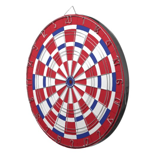 Rood wit en blauw dartboard dartbord (Voorkant Rechts)