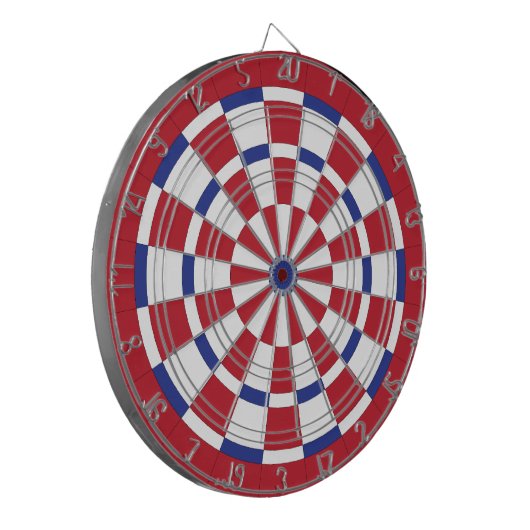 Rood wit en blauw dartboard dartbord (Voorkant Links)