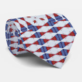 Rood, wit en blauw diamant stropdas (Opgerold)