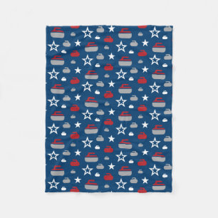 Rood, wit en blauw draaiende raketten fleece deken